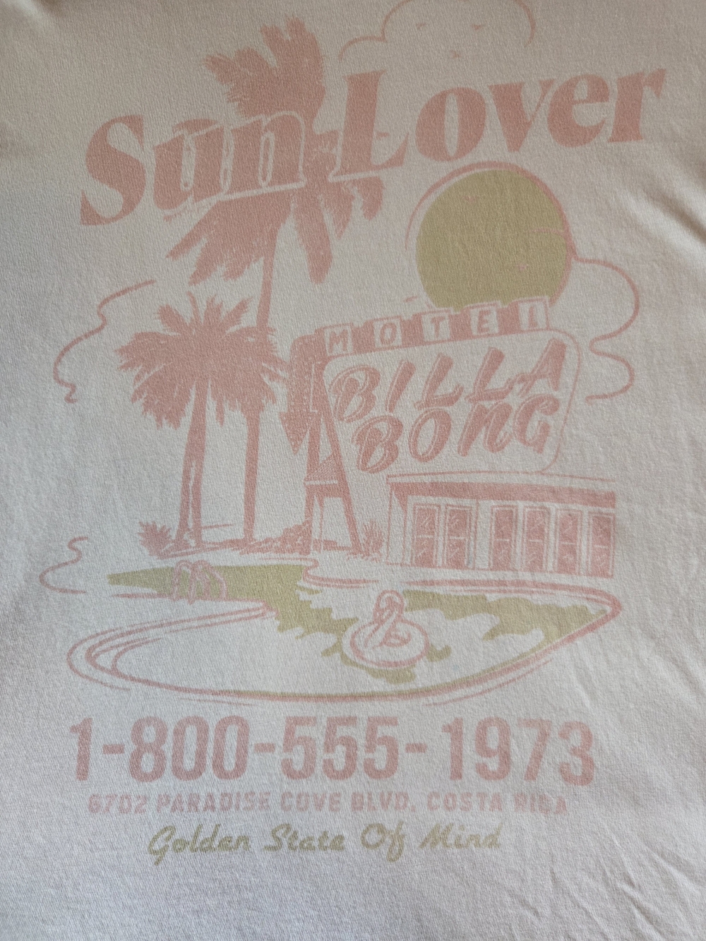 Billabong Womens Small "Sun Lover" Pink Graphic Tee